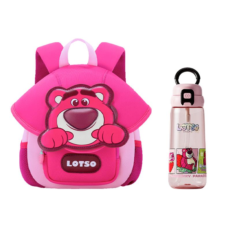 New Disney Strawberry Bear Series Neoprene With PU Small Kids' Bag Backpack Kids' Pink/Blue B20124-L