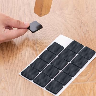30 Stück schwarze Fußpolster, quadratische schwarze einseitige Klebeblasen aus Eva, Baumwollschwammbänder, rutschfeste Fußpolster für Möbelbeschläge, Tisch und Stuhl