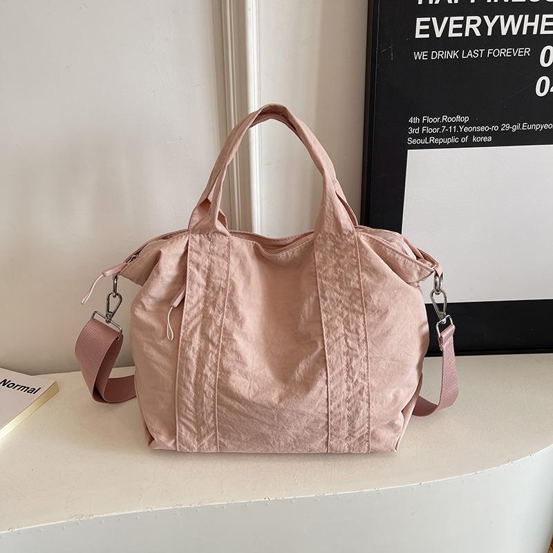 Solid Color Handbag Women's Large Capacity Lightweight Tote Bag Commuter Shoulder Crossbody Bag