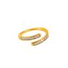 Retro Fashion Inlaid Zircon Bright Open White Shell Titanium Steel Ring Women's Ring Index Finger Ring High-end Accessories