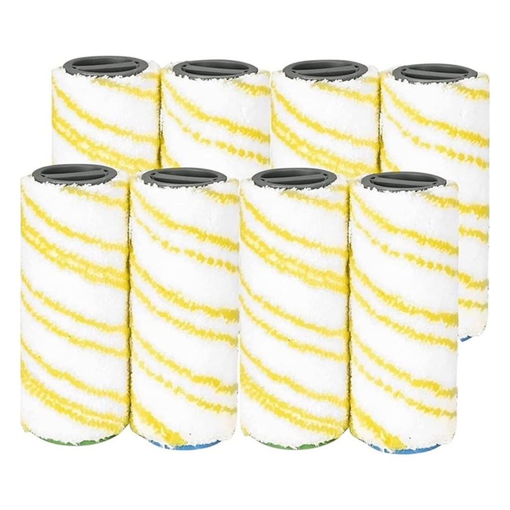 8x Microfiber Roller Brush Replacement Accessories Compatible for Karcher FC5 FC7 FC3 FC3D Electric Floor Vacuum Cleaner