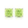 925 Sterling Silver Colored Ice Flower Cut Square Crystal Zircon Stud Earrings Birthday Party Anniversary Holiday Gift