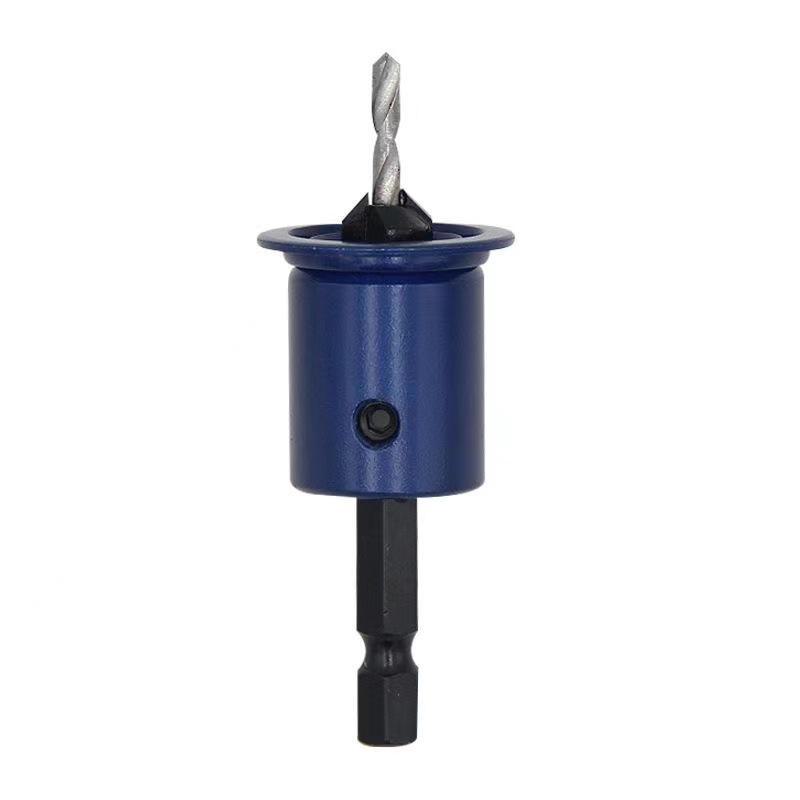 Hexagonal Handle Blue Limited Countersink Drill Bit for Woodworking and Screw Installation.