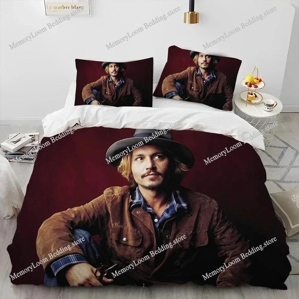 Movie Poster Cool Johnny Depp Bedding Set Single/Full/Queen Size 3D Print Duvet Cover Bedroom Decor Soft Set Home Textileextile