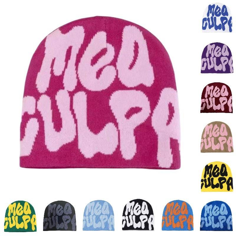 Colorful Mea Culpa Beanies Knit Cap Keep Cozy And Fashion-forward