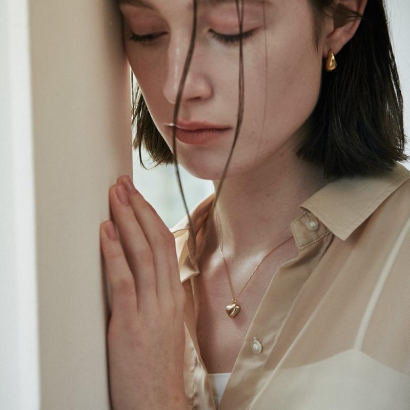 VERTE Full Heart Necklace  12mm  Gold    Un.silver.165