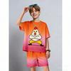 Kids Set Cartoon Kungfu Chicken Printed Kids T-shirt and Shorts 2 Piece Set Summer Casual Outdoor Boys and Girls Outfit Kids Clothing