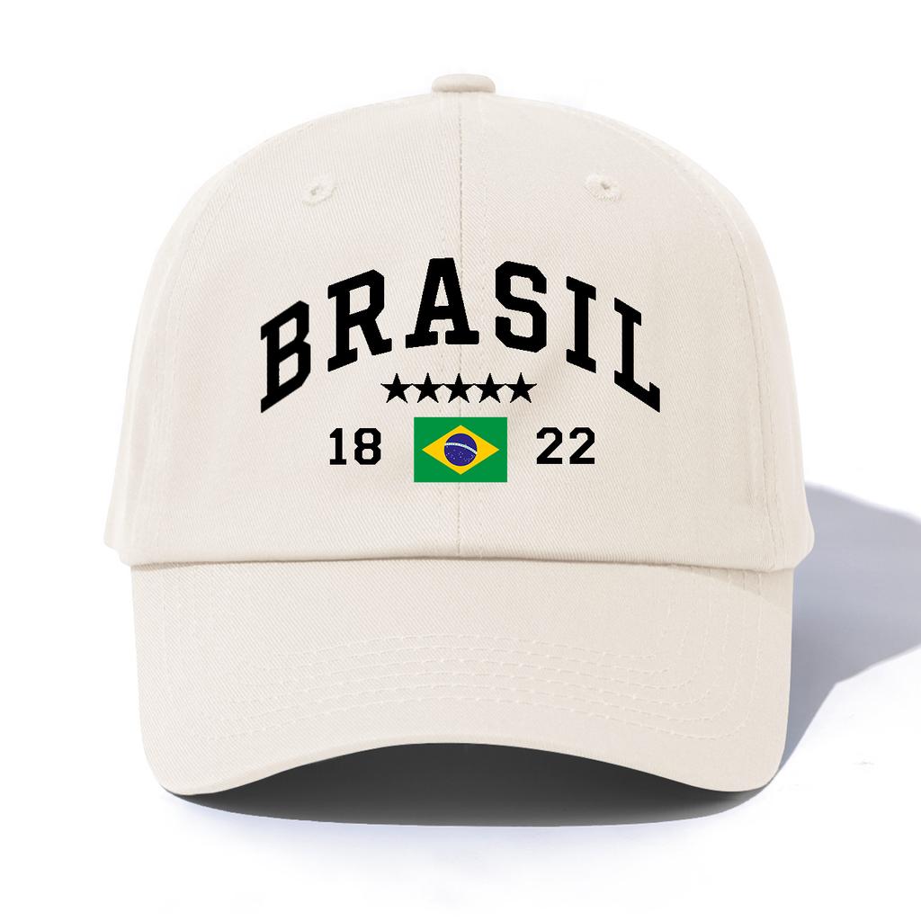 1pc BRASIL Print Baseball Cap for AdultsMinimalist Retro Style Casual Soft Adjustable Dad HatPerfect As Gift