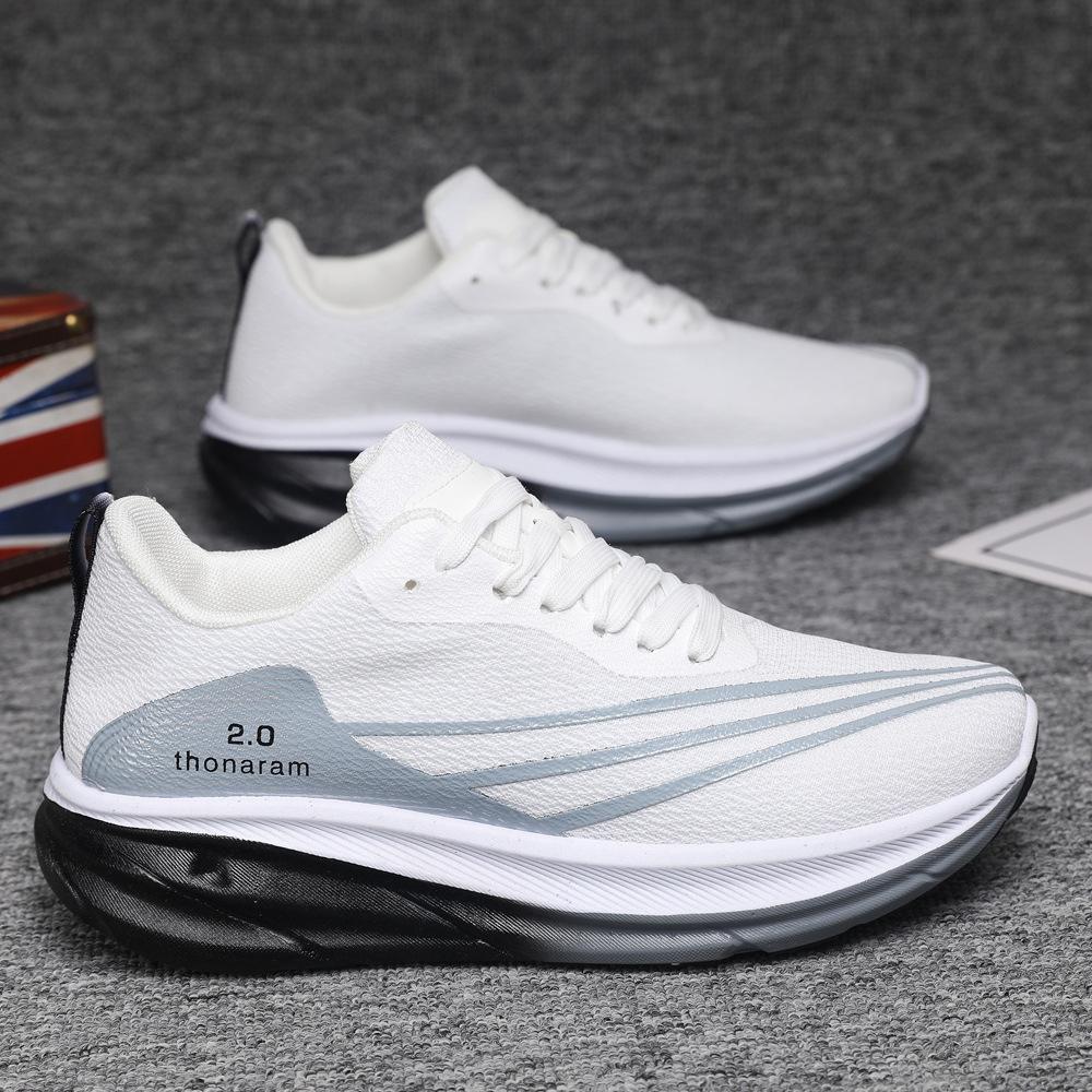 Spring and Summer New Men's Shoes Breathable Fly-woven Mesh Fashion Casual Trend Versatile Thick-soled Lightweight Running Sports Shoes