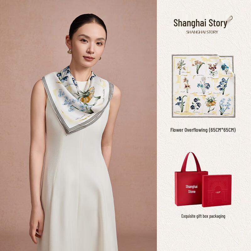 Shanghai Story Women's 100% Mulberry Silk Twill Scarf