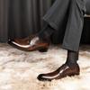 2024 Men's Genuine Leather Shoes Business Dress Elegant Gentleman Oxford Shoes Simple British Style Wedding Shoes Banquet Shoes