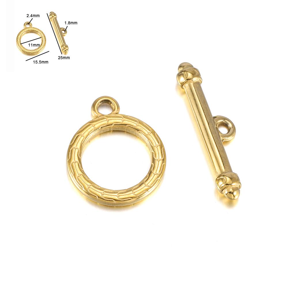 3-6 Sets Gold Color Stainless Steel Fastener Bracelet Toggle Clasp Buckle Connector For Jewelry Making OT Clasps Diy Accessories