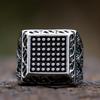 316L Stainless Steel Square Ring With Green Zircon Middle East Anels Danshen Temperament  Accessories Couple Gift