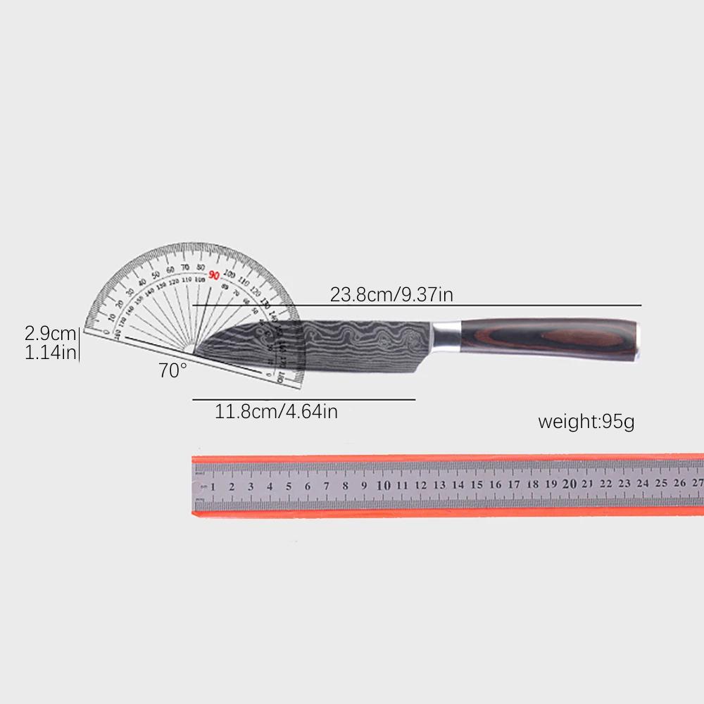 Santoku-Küchenmesser aus Kohlenstoffstahl für Zuhause, Restaurant, rasiermesserscharf, japanischer Koch, ergonomischer Griff