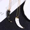 Personalized Enamel Horn Pendant Necklaces For Women Luxury Design Long Necklaces Vintage Chunky Jewelry Gift
