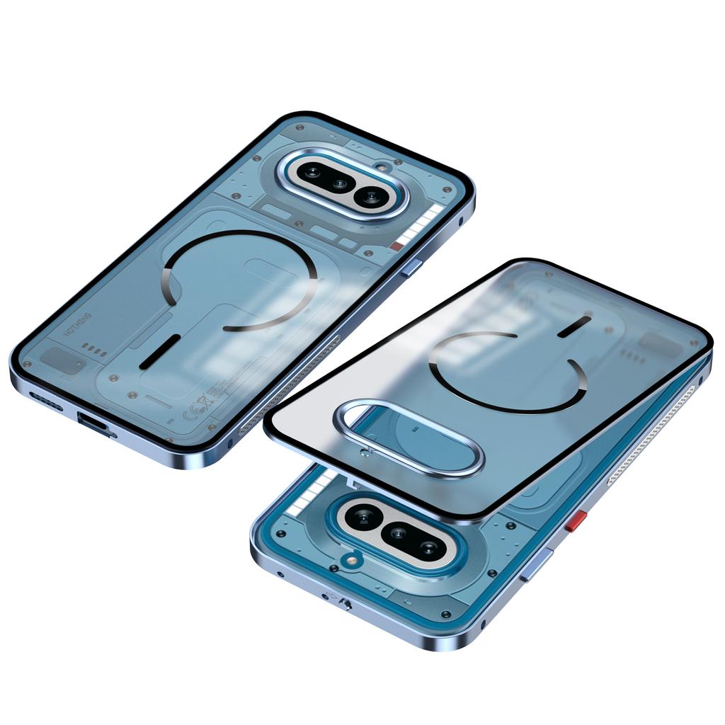 Coque Pour Nothing Phone 4A Pro Phone 4A Alliage d'Aluminium Cadre Métallique Pare-chocs Acrylique Givré Cover de Recharge Sans Fil Magsafe