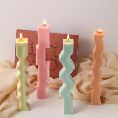 Stampo in Silicone Ondulato a Striscia Lunga per Candele Forniture Kit per Fare Candele a Forma Geometrica DIY Gesso Resina Stampo per Sapone Decorazione per la Casa Artigianato