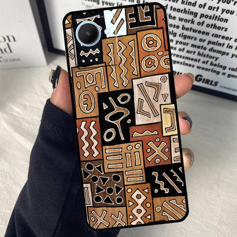 African Print Fabric For Realme C75 C55 C71 C61 C53 C33 C63 C51 C65 C67 11 12 13 14 15 Pro Plus GT6 GT7 Pro Case