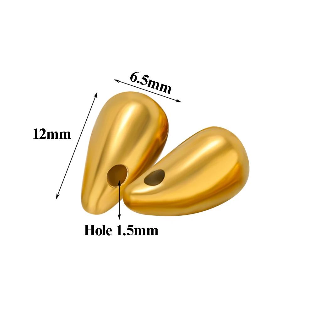 10pcs Gold Color Stainless Steel Water Drop Horn Charms for Jewelry Earrings Making Supplies DIY Necklaces Pendants Wholesale