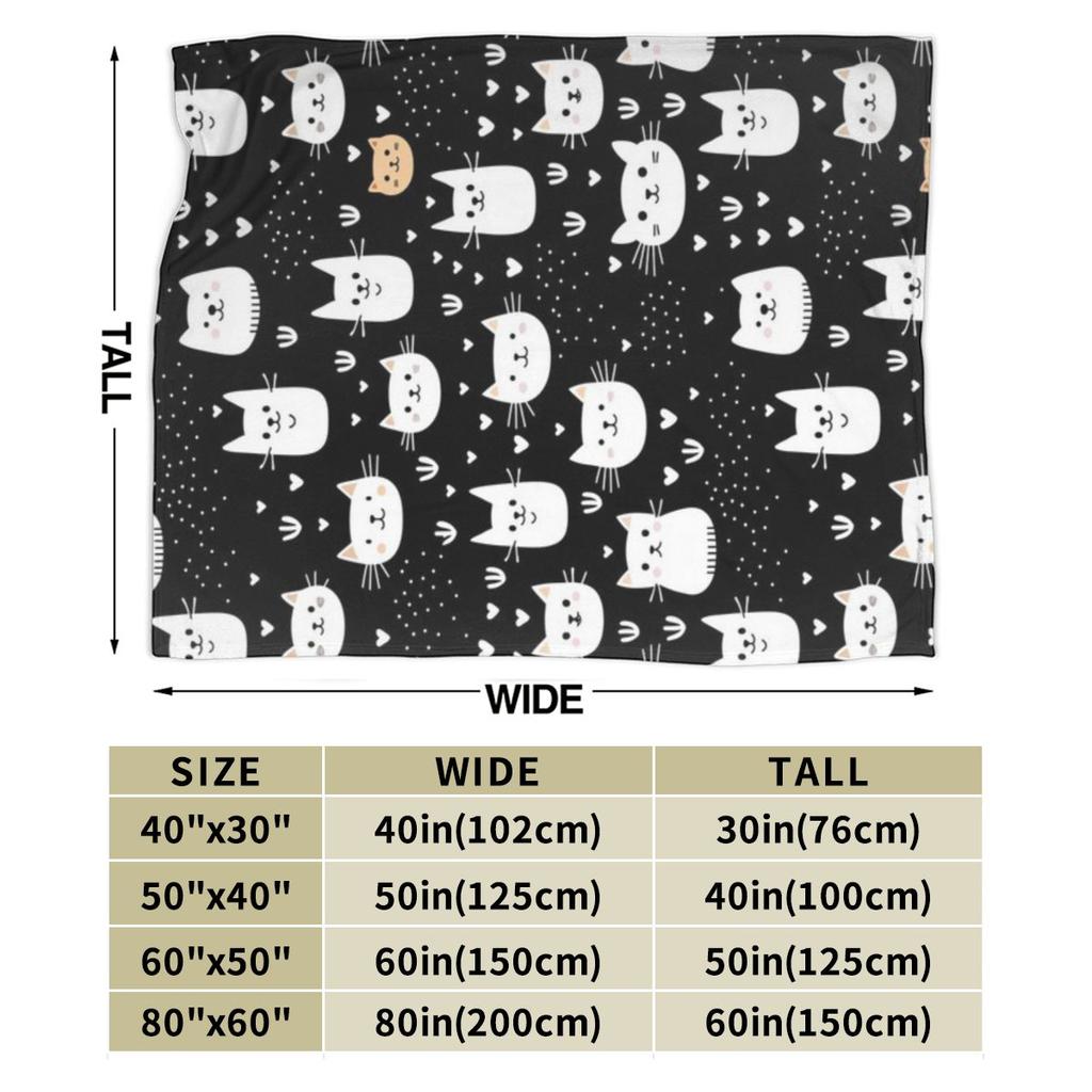 Cute Cat Faces On Black Personalized Warm Decorate Home An UltraSoft Micro Fleece Blanket