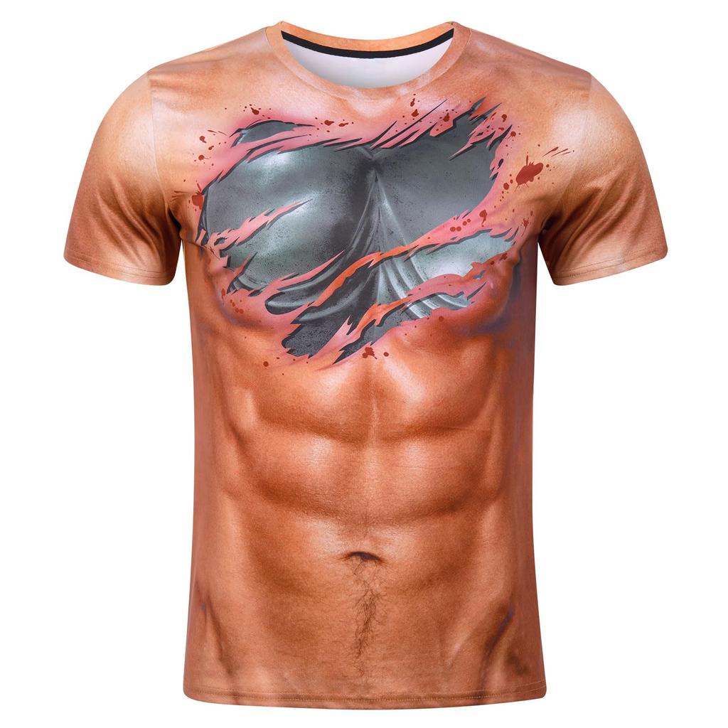 Morsom Muskel Julenisse Kostyme T-skjorter 3D-trykk Menn Kvinne T-skjorte Streetwear Oversized Harajuku Barn Topper Tees Klær