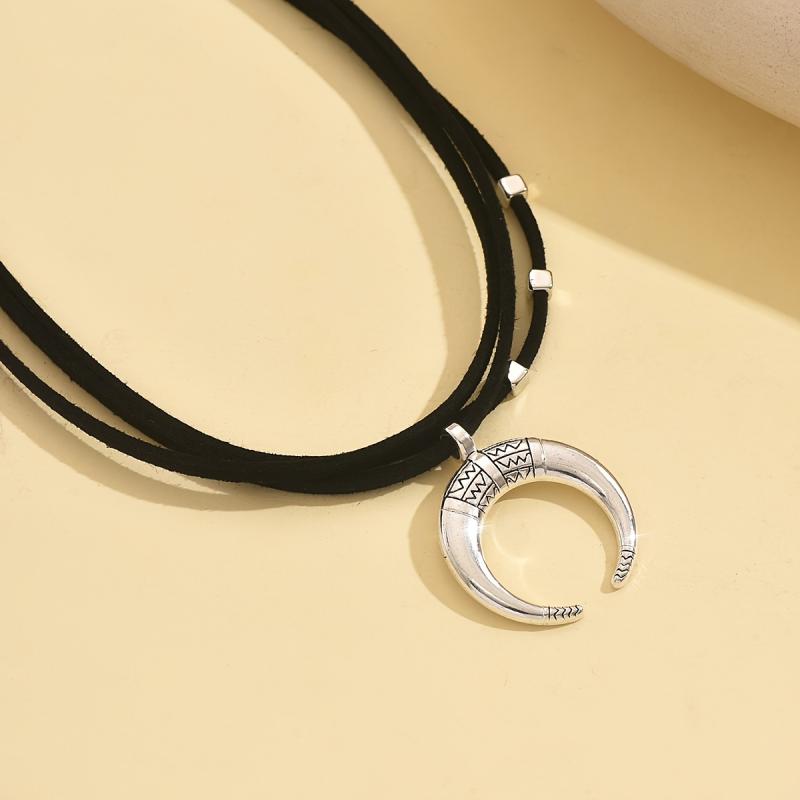 1 szt. Retro Etniczny Styl Półksiężyc Wisiorek Wielowarstwowy Naszyjnik Odpowiedni na Ramadan, Święta, Do Noszenia na Co Dzień dla Kobiet