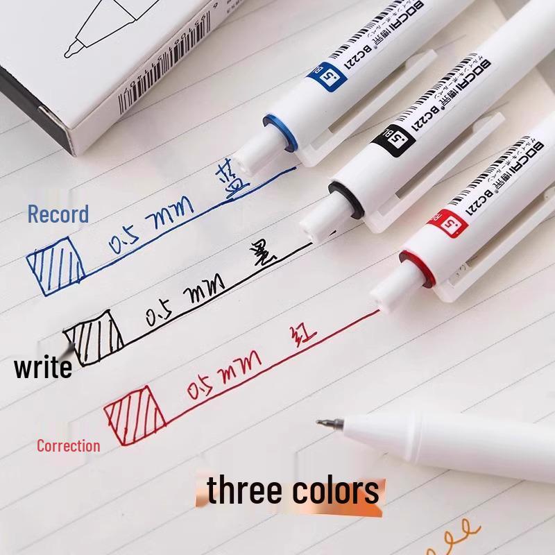 12-Pack Neutral Pens: Blue, Red, Black, Blue-Black, Push-Button, Ideal for Elementary School Exercises [New User Bonus: $0.01]