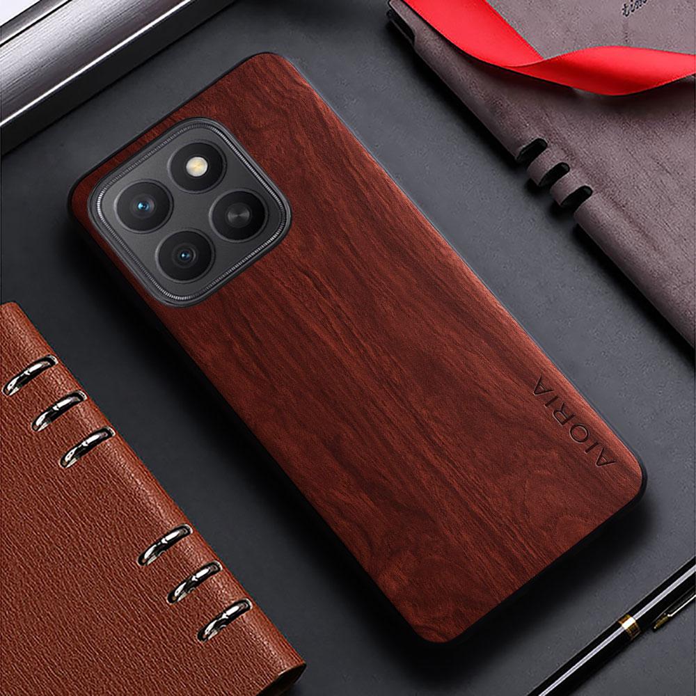 Hülle für Honor x8c x8b x8 x8a 4G 5G Hülle Bambus Holzmuster Leder Rückabdeckung für Honor x5b Plus Hülle