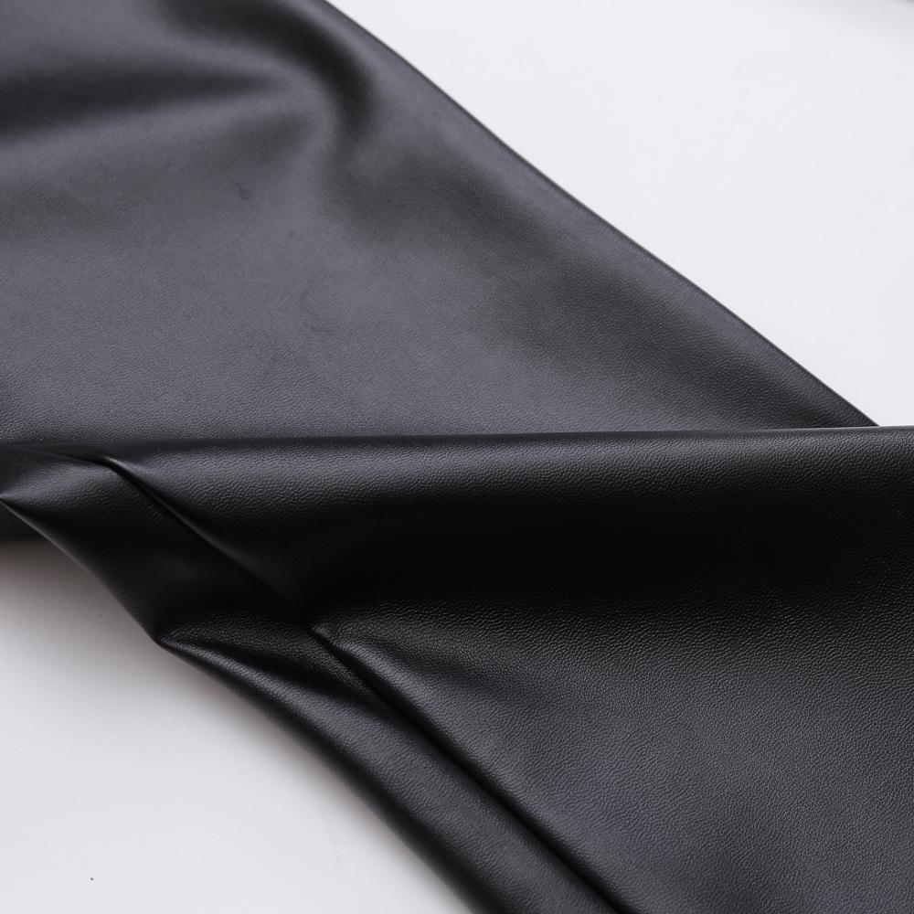 Men's Leather Pants Skinny Fit Elastic Fashion PU Leather Biker's Trousers Nightclub Party Dance Pants Thin