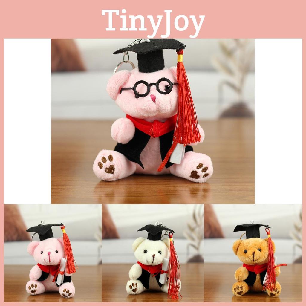 Adorable Graduation Teddy Bear Plush Toy With Glasses And Short Plush Material