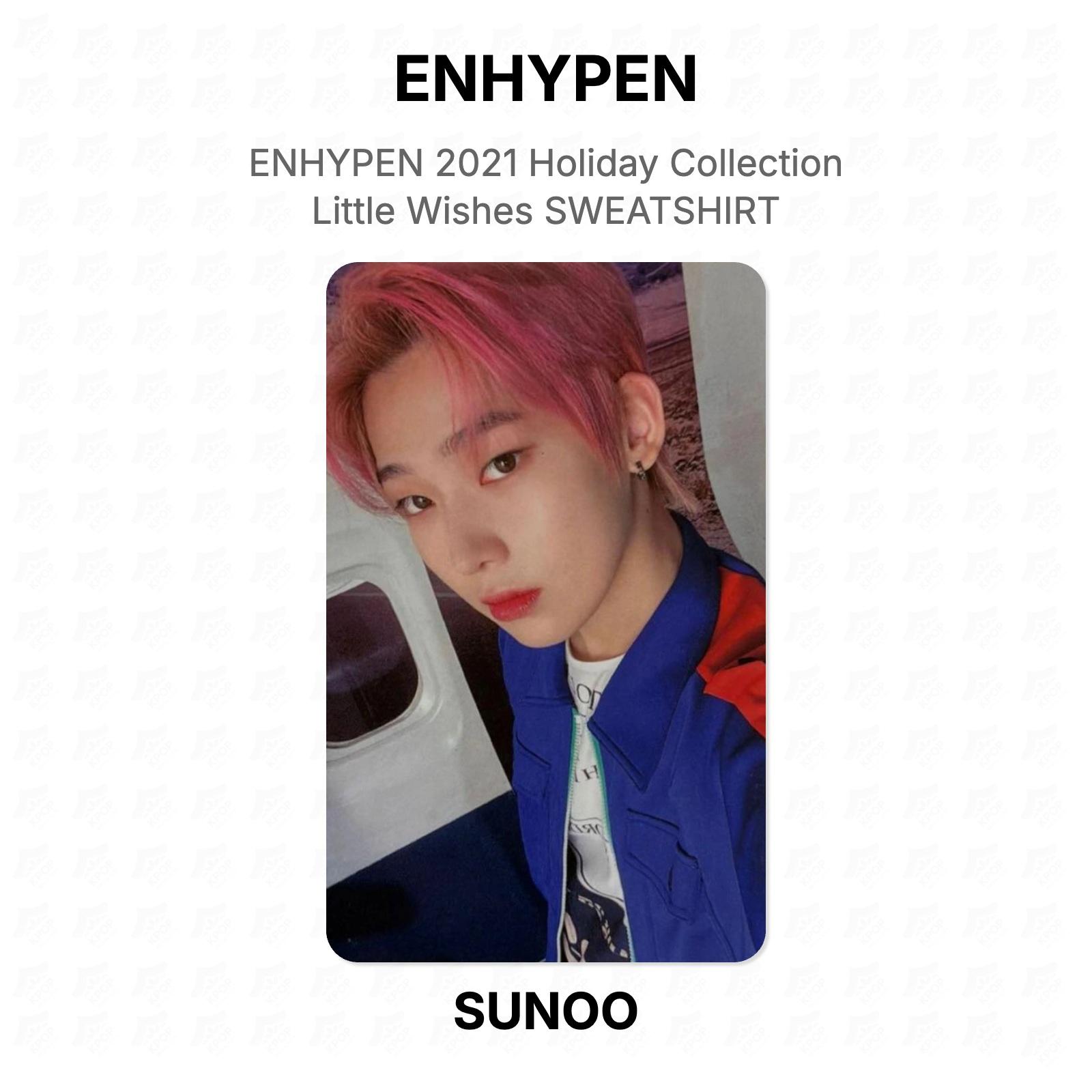 ENHYPEN 2021 Holiday Collection Little Wishes SWEATSHIRT Official Photocard SUNOO