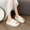High-heeled Thick-soled Fluffy Slippers for Women's Outerwear 2025 Autumn New Versatile Height Increase Internet Celebrity Versatile Casual One-word 