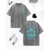 Forever Chasing Sunsets Beach Prints Washed T-Shirt Women Cotton Oversize Tops Street Retro O-Neck T Shirt Clothes