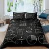 Set Copripiumino Equazioni Matematiche Clessidra Galassia Viola Coperta Copripiumino Formula Fisica Set Biancheria da Letto per Dormitorio Asse Geometrico Scientifico