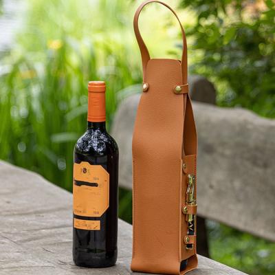 Wine Gift Bag, Reusable Leather Wine Tote Carrier, Double Layer Champagne Beer Gift Bags Carrier, for Birthday Bridal Showers