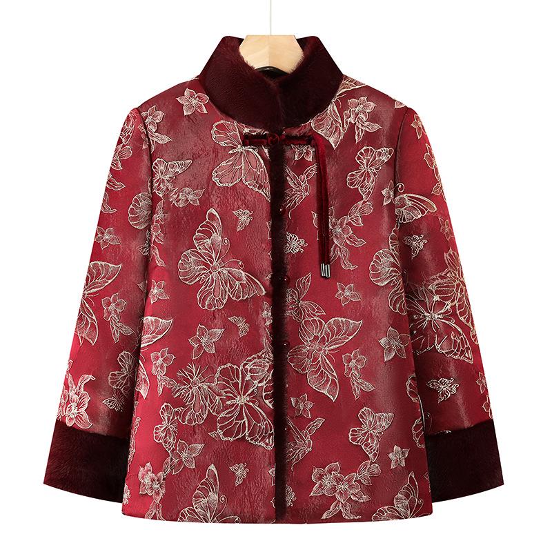 

Grandma s Warm Winter Coat with Fleece Lining, Thick Cotton Jacket for Women, Perfect for Middle-Aged and Older Adults XXL