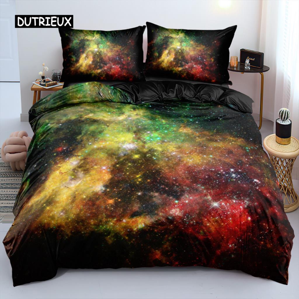 

Роскошный комплект постельного белья Galaxy Dark Blue Fantasy Starry Sky, пододеяльник, комплект сияющих звезд, звездное небо, покрывало для детей и женщин AU Double(180x210cm)