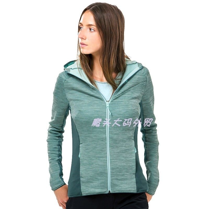 

Foreign Trade Warm Spring and Autumn Women Outdoor Quick-Drying Sports Plus Thin Velvet Running Sports Cardigan Long sleeve Outerwear 367 Hemp Green XXL