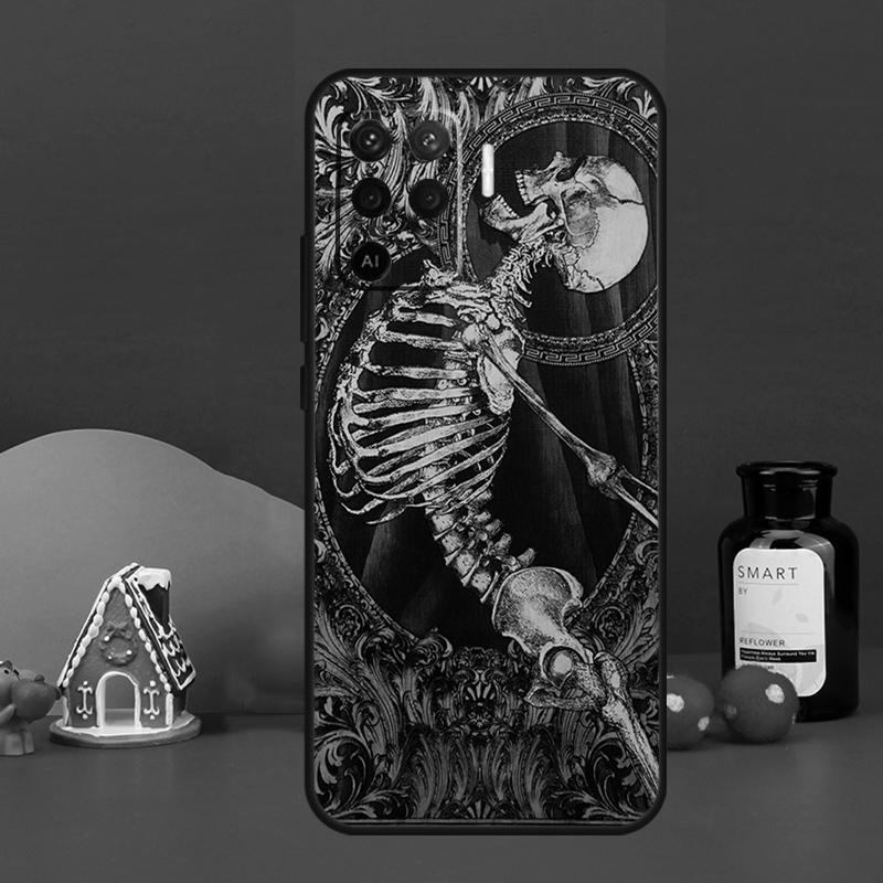 Gothic Fashion Skull For OPPO A54 A74 A94 A57S A53S A58 A78 A98 A16 A76 A96 A15 A17 A77 A5 A9 A52 A72 A79 Case