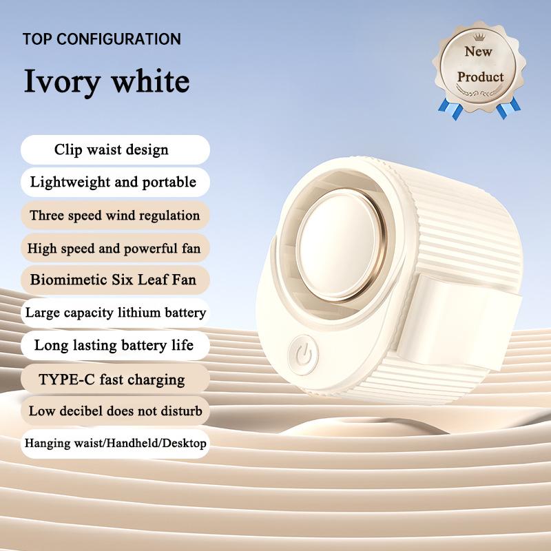 Waist Clip Fan Portable Mini Hanging Neck Fan USB Rechargeable Fan Small Outdoor Camping Waist Fan For Summer Outdoor Walking