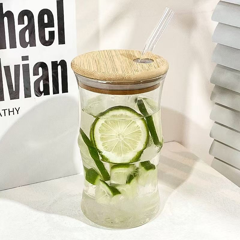 Cute China Panda Glass Creative Tea Bottle Single Transparent Coffee Cup Juice Panda Breakfast Milk Cup Glassware for Drinking