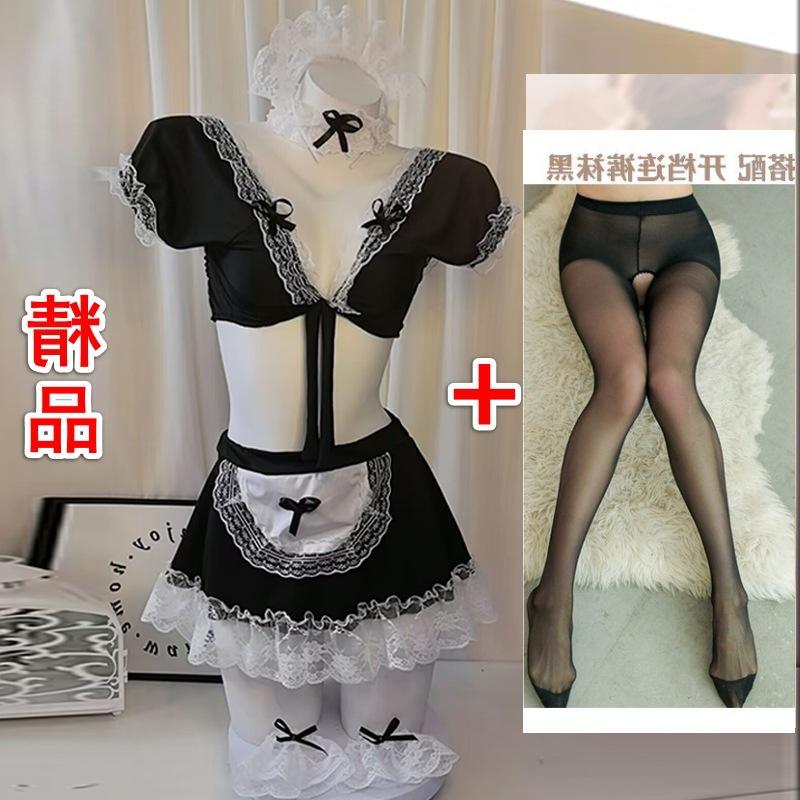 Sexy Christmas Lingerie V-neck Lace Uniform Temptation NY Maid Outfit Suit Maid Average Size