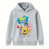 Kids Boys Girls Pullover Hoodie Cartoon Sponge Character Print Casual Soft Long Sleeve Sweatshirt for Toddlers Children Daily Wear