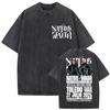 Vintage Washed NATOS WAOR 13 Logo Album T Shirt Hip Hop Rap Gothic Clothing T-shirt Men Women High Quality Short Sleeve T Shirts