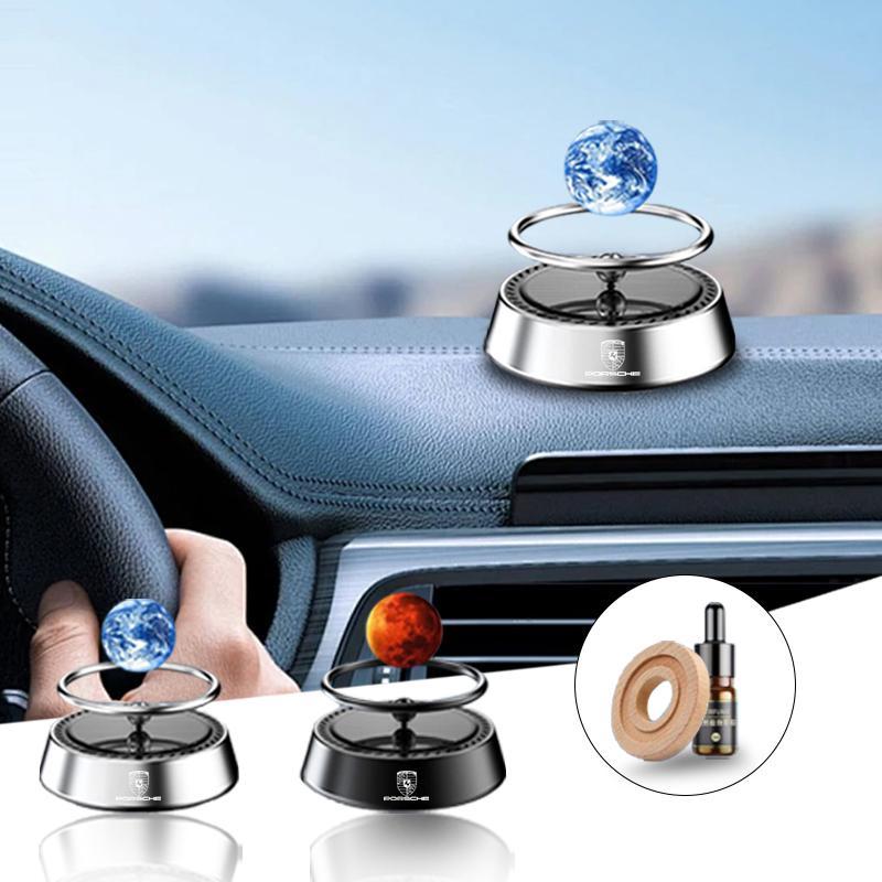 Car Solar Auto Rotation Air Freshener Perfume Seat Auto Decoration Ornament For Porsche Cayenne GTS Panamera Carrera GT3 Sticker