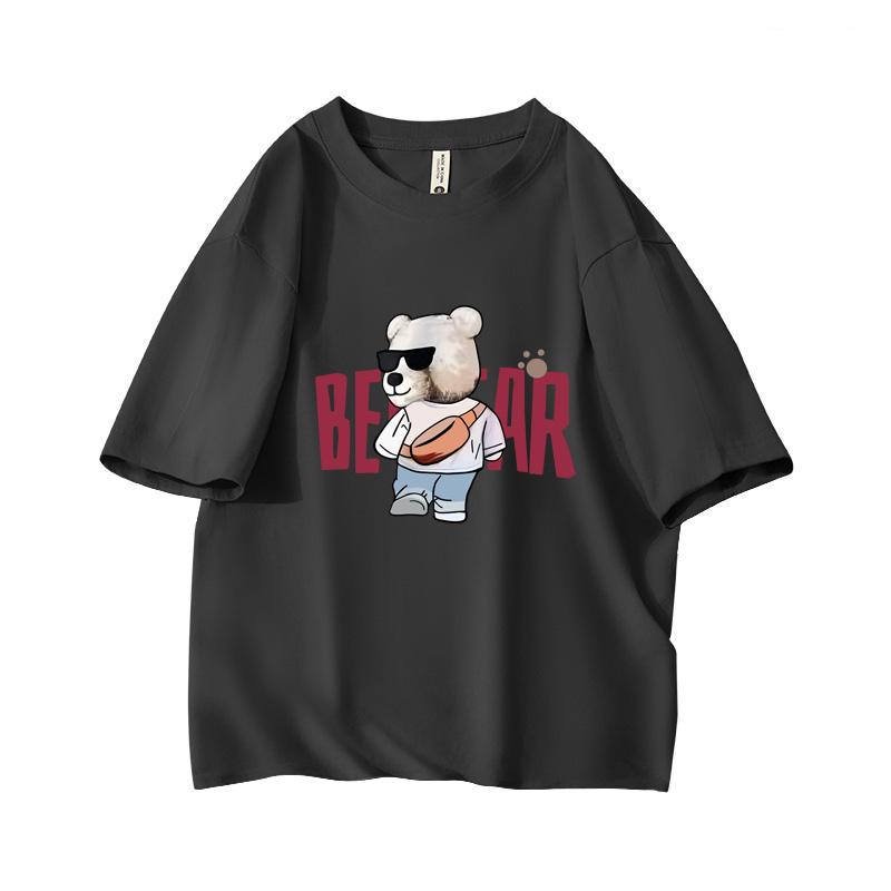 

Cute Cool Stylish Bear Shades Oversized Short Sleeve O Neck T Shirt Graphic Print 100 Cotton 2000s Women Tops clothes Summer L