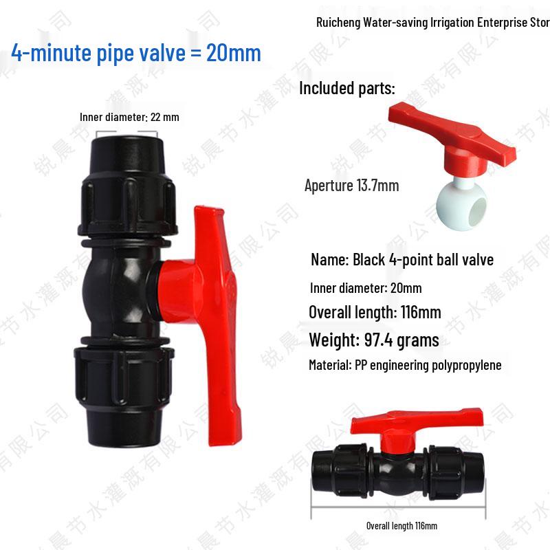 Quick Connect Ball Valve & Coupling Set for PE Water Pipes (1/2", 3/4", 1")