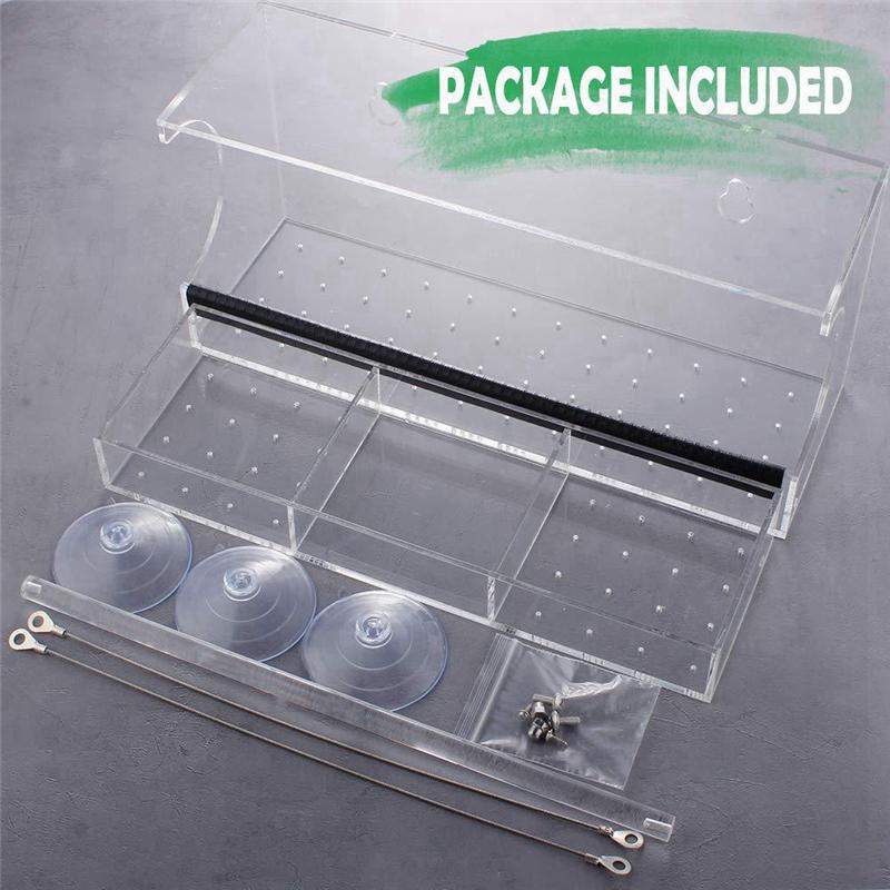 Comedero para pájaros Good-Window, resistente a la intemperie, con ventosa para exteriores, bandeja de 3 secciones y cubierta de techo.