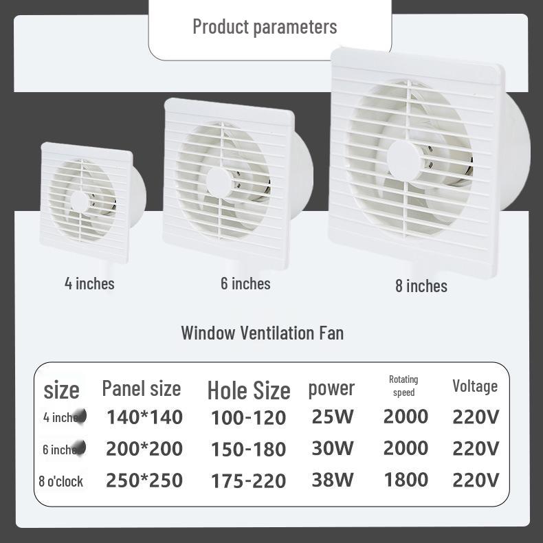 Silent Powerful Window Exhaust Fan for Kitchen & Bathroom Ventilation