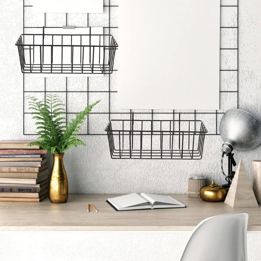 OUNONA Wire Basket Hanging Basket Set of for Shampoo Magazine Sundries Iron Mesh Bath Shelf, Wall-Mounted Storage, 3, Kitchen, Holder, Metal, Storage,